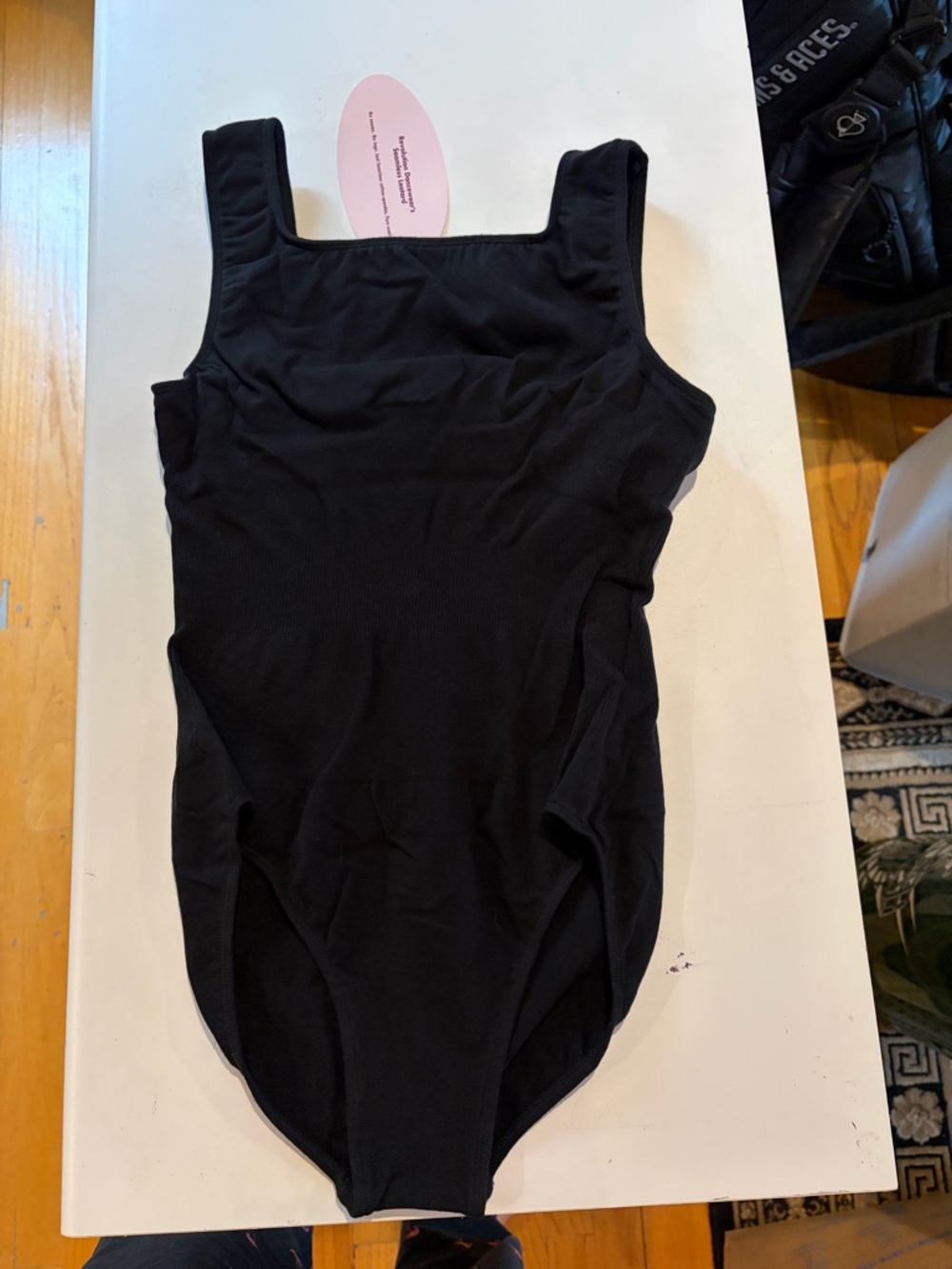 Revolution Black Square-Neck leotard